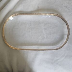 Pottery Barn Oval Glass Tray with Gold Rim